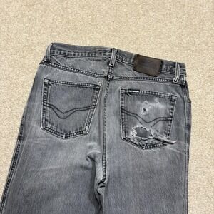 Vtg Harley-Davidson Biker Blues Jeans Mens 32x31 Gray Straight Distressed USA